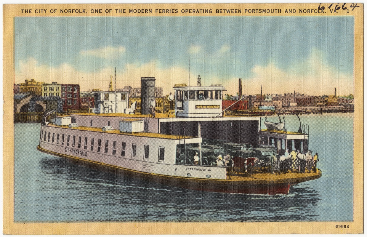 The City of Norfolk, one of the modern ferries operating between Portsmouth and Norfolk, VA.