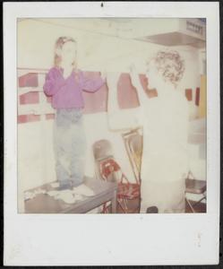 Girl and young man high-fiving
