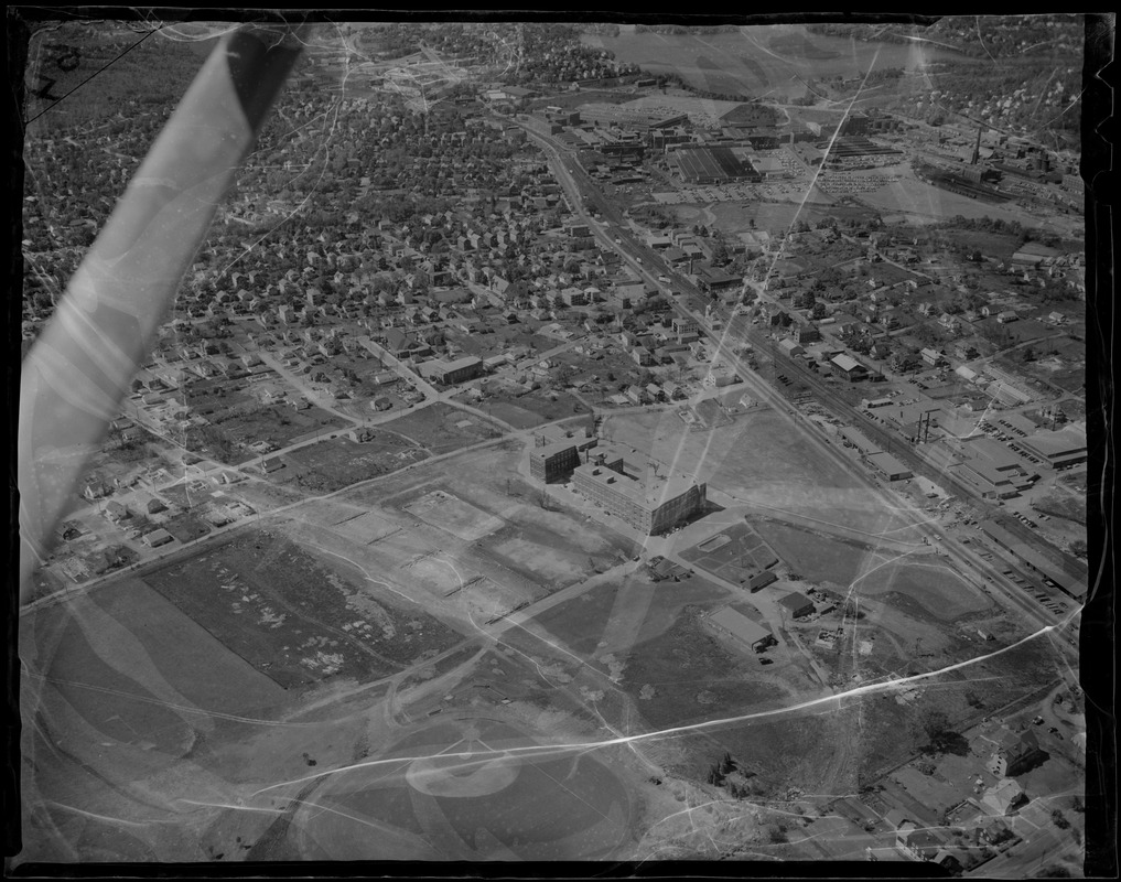 On the 1st anniversary of the Worcester Tornado, a view of the area damaged by the storm