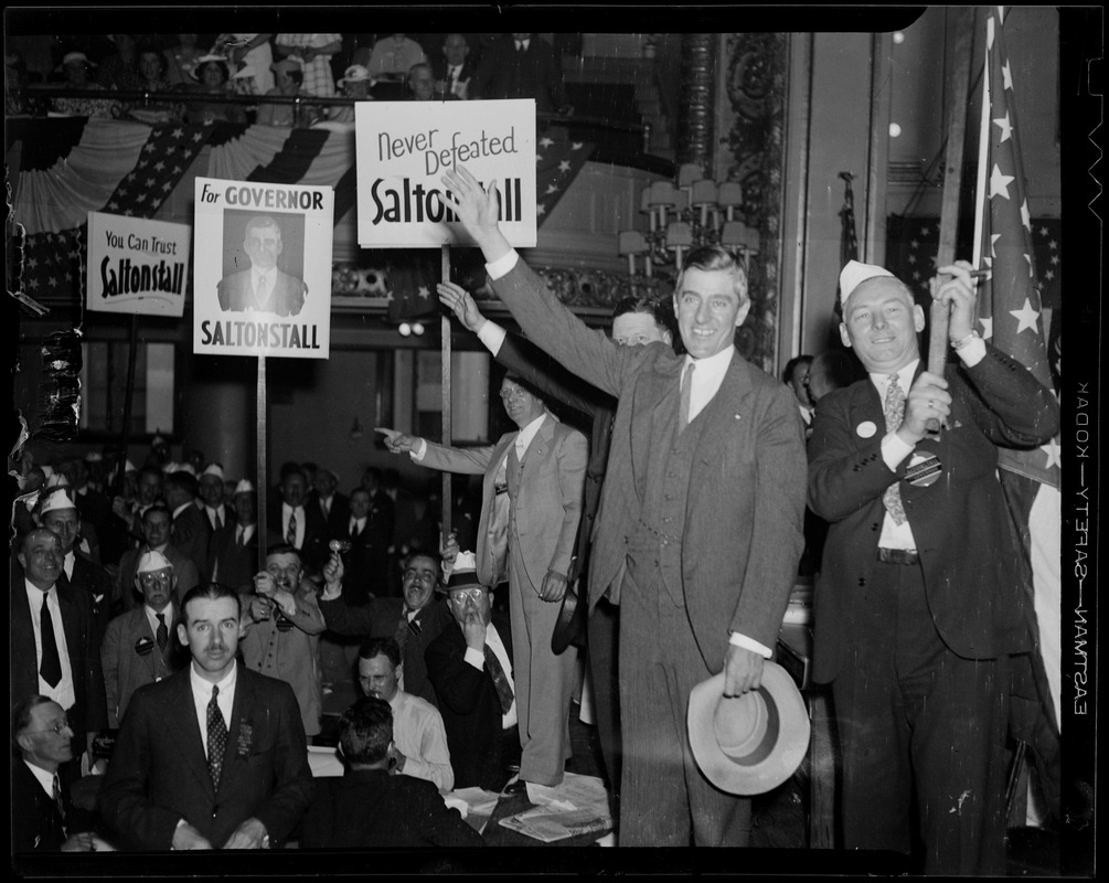 Leverett Saltonstall at a campaign event, 1936