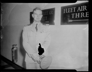 U.S.S. Bennington - board of inquiry. Military officer standing in a hallway