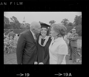 Matt Connolly, Alice Mary Connolly, and Mrs. Connolly at Boston College commencement exercises