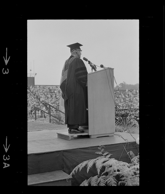 R. Buckminster Fuller addressing Boston College commencement