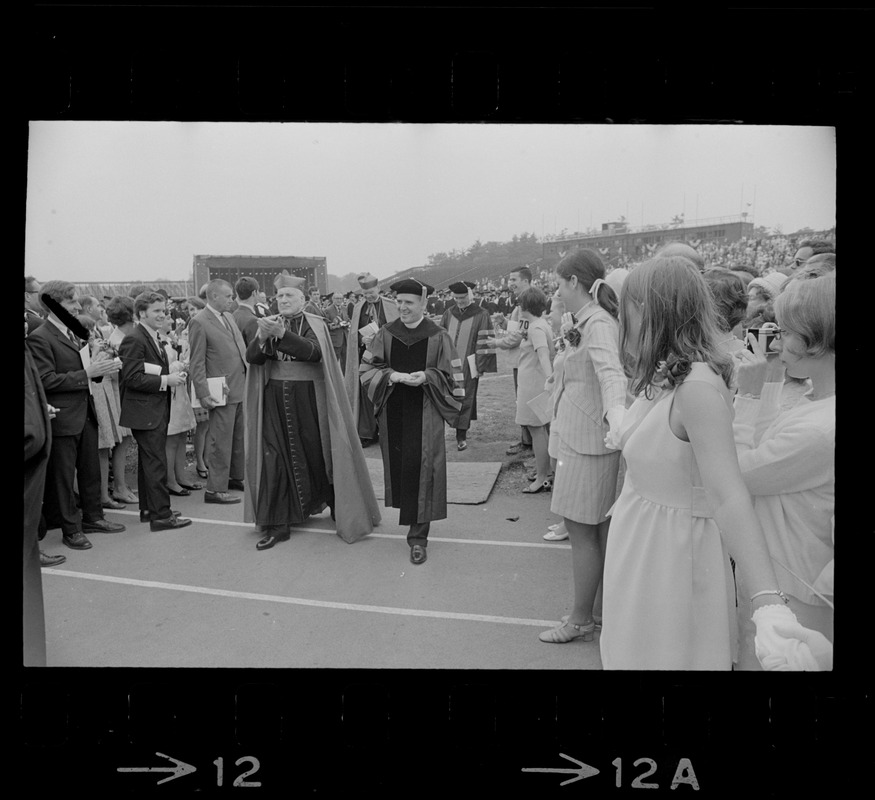 Richard Cardinal Cushing And W Joyce Seavey At Boston College Commencement Exercises Digital 