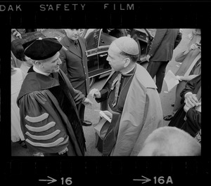 W. Joyce Seavey and Terence Cardinal Cooke at Boston College commencement exercises