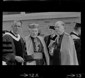 Gov. Francis W. Sargent, Richard Cardinal Cushing, Terence Cardinal Cooke and at Boston College commencement exercises