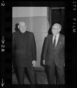 Richard Cardinal Cushing and Stanley Blinstrub at Blinstrub's Village benefit show, Boston Garden