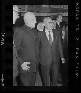 Richard Cardinal Cushing and Stanley Blinstrub at Blinstrub's Village benefit show, Boston Garden