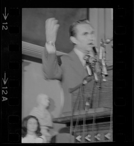 George Wallace speaking at campaign rally at Faneuil Hall