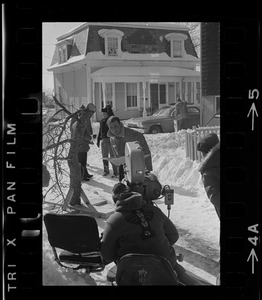 A movie camera zeros in on Albert DeSalvo's former home in Malden during filming of the movie "The Boston Strangler"