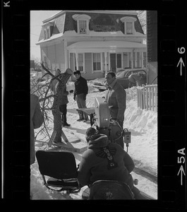 A movie camera zeros in on Albert DeSalvo's former home in Malden during filming of the movie "The Boston Strangler"