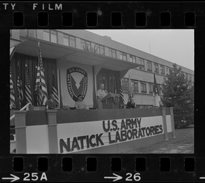 General William C. Westmoreland speaking at U.S. Army Natick Laboratories