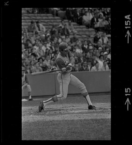 Cleveland Indians player Ken "The Hawk" Harrelson at bat