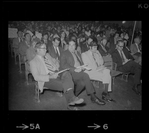 Government officials at Walpole State Prison rally for better conditions, including third row from left, Corrections Comr. John Fitzpatrick, Suffolk County Sherriff Thomas Eisenstadt, and second row, second from left, Sen. John J. Conte