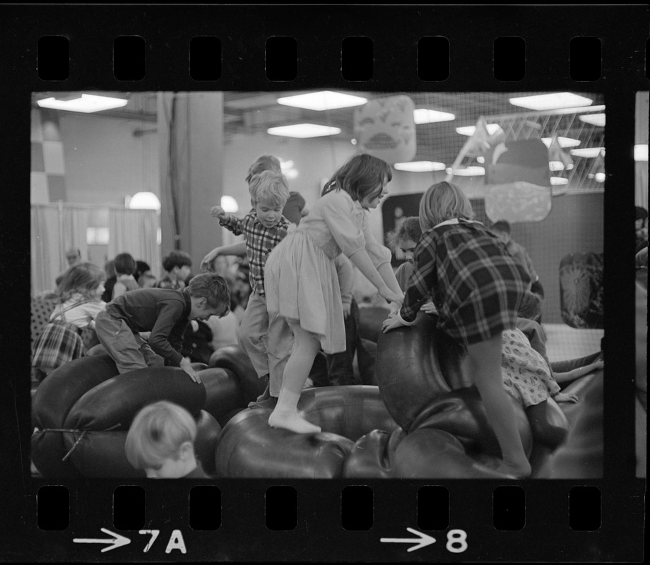 Children playing on inflated toys at Winterfest