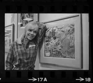 Miss Winterfest 1967 posting next to artwork