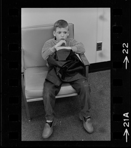 Boy sitting in chair at Winterfest