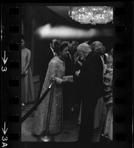 Iranian Princess Ashraf Pahlavi and Rene Cassin at Brandeis University commencement banquet