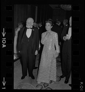 Iranian Princess Ashraf Pahlavi and Rene Cassin at Brandeis University commencement banquet