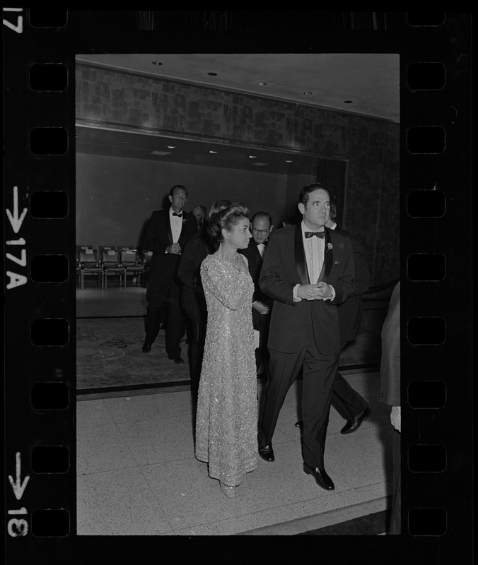 Iranian Princess Ashraf Pahlavi and Dr. Morris Abram at Brandeis University commencement banquet