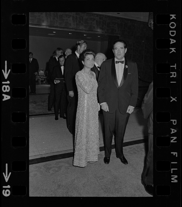 Iranian Princess Ashraf Pahlavi and Dr. Morris Abram at Brandeis University commencement banquet