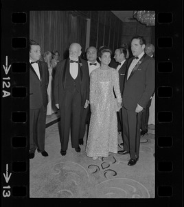 Iranian Princess Ashraf Pahlavi, Dr. Morris Abram, and Rene Cassin at Brandeis University commencement banquet