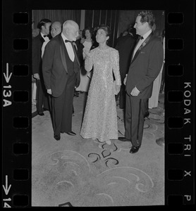 Iranian Princess Ashraf Pahlavi, Dr. Morris Abram, and Rene Cassin at Brandeis University commencement banquet