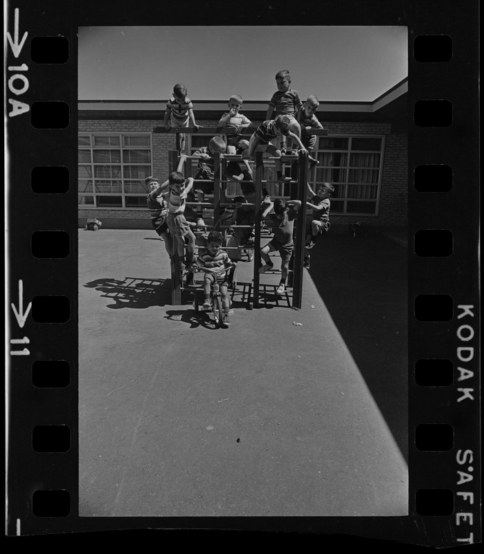 Kids on jungle gym