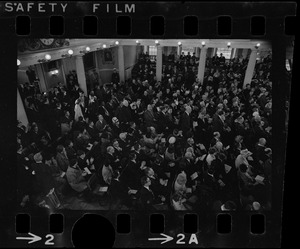 Audience at inauguration of Boston Mayor Kevin White