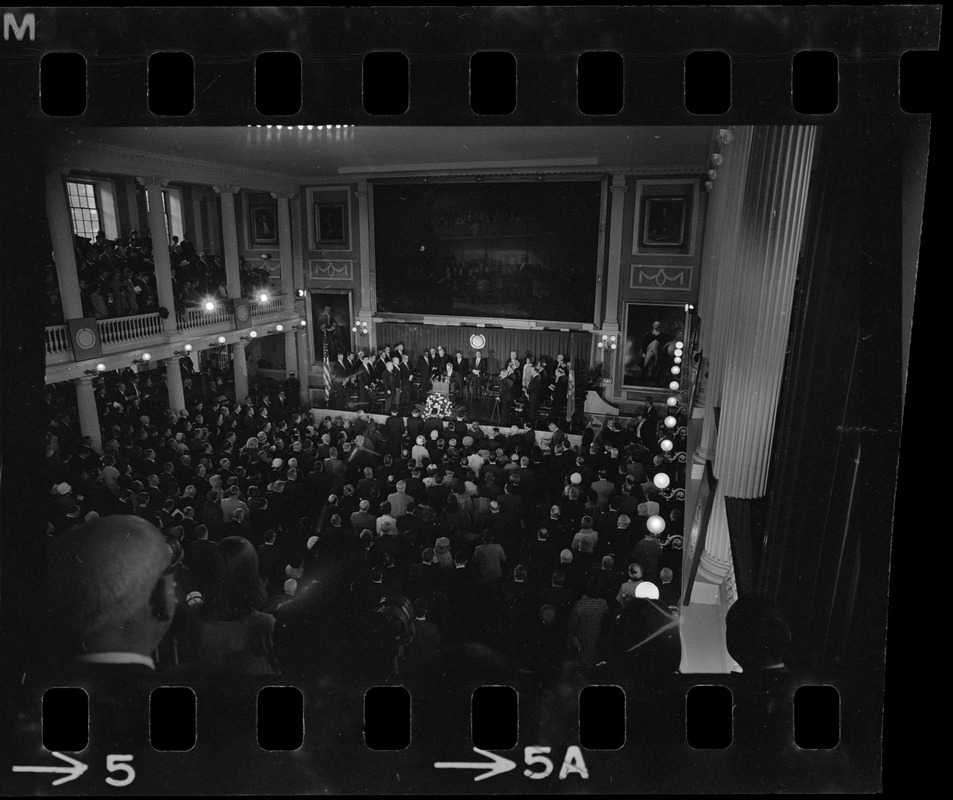 Boston Mayor Kevin White delivering inaugural address