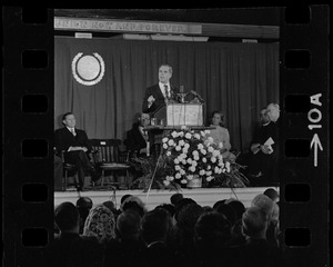 Boston Mayor Kevin White delivering inaugural address