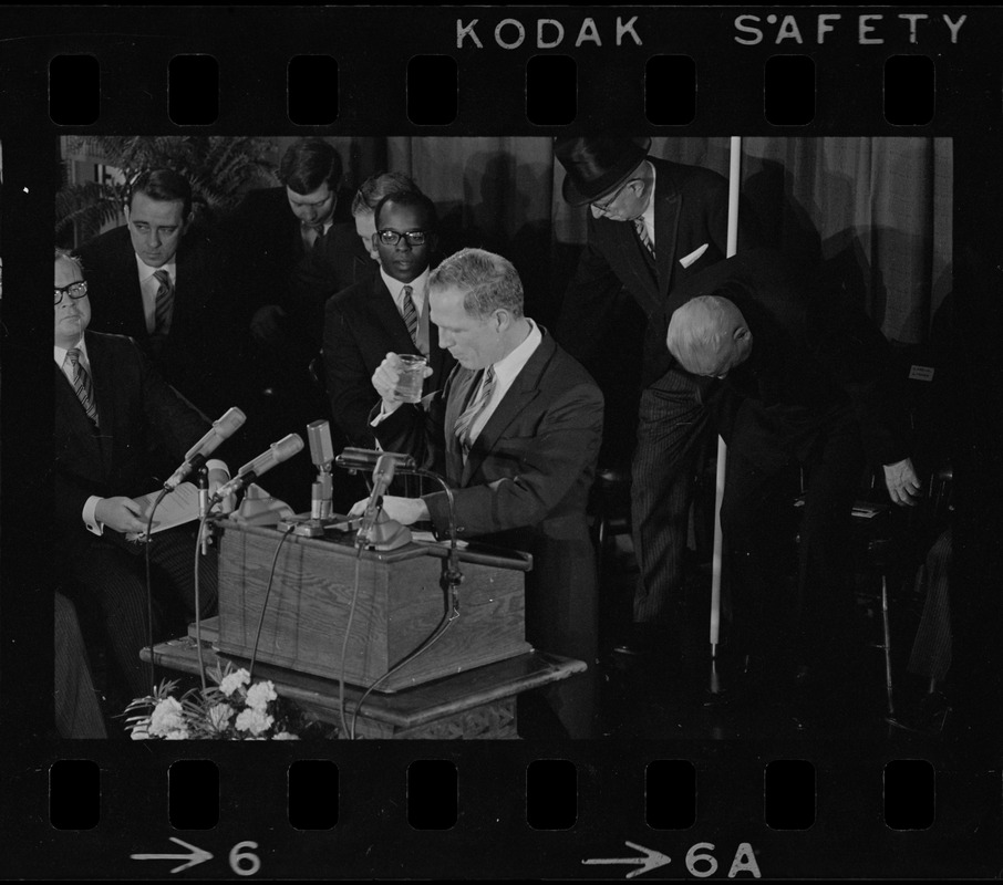 Boston Mayor Kevin White delivering inaugural address