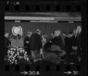 Stage at the inauguration of Mayor Kevin White