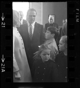 Boston Mayor Kevin White and family at his inauguration