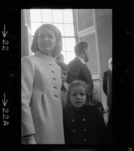 Kathryn White with children at inauguration of Boston Mayor Kevin White