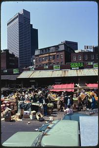 Outdoor food market at Haymarket Square