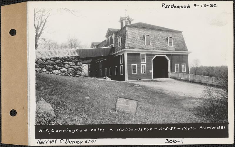 Hetty S. Cunningham Heirs, Harriet C. Binney et al, barn, Hubbardston, Mass., May 5, 1937