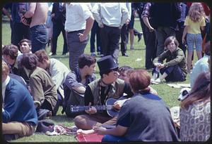 Large crowd in park, possibly Boston Common