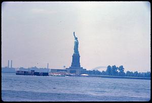 Statue of Liberty and Liberty Island in New York Harbor