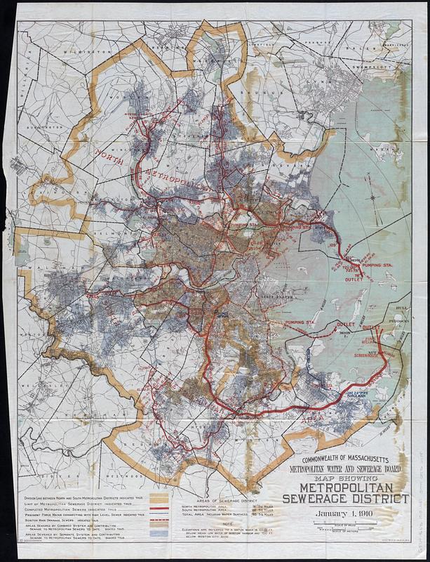 Map showing metropolitan sewerage district