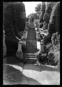 Flight of granite steps from roadway at foot of Mr. Walter Hunnewell's Italian garden