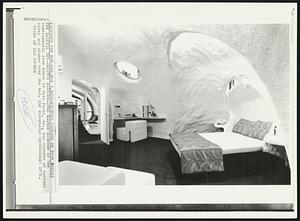 Master Bedroom--The master bedroom in the experimental foam house at West Point, Ga., has windows of various sizes and shapes over the bed.