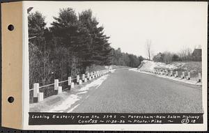 Contract No. 55, Portion of Petersham-New Salem Highway, Petersham, Franklin County (Worcester County?), looking easterly from Sta. 334+, Franklin County, Mass., Nov. 30, 1936