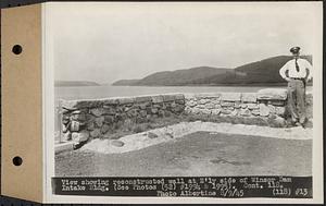 Contract No. 118, Miscellaneous Construction at Winsor Dam and Quabbin Dike, Belchertown, Ware, view showing reconstructed wall at easterly side of Winsor Dam Intake Building, Ware, Mass., Aug. 9, 1945
