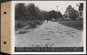 Contract No. 71, WPA Sewer Construction, Holden, Williams Street from Holt Road at manhole 6B-2, Holden Sewer, Holden, Mass., Sep. 17, 1940