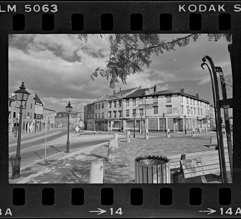 Music center bldg, Market Square 'after' pics, State St. and Market Square with red filter, Jack Bradshaw