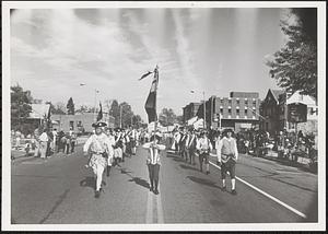 Reactivated Sharon Militia Company in Wellesley Veterans Day parade, 1980