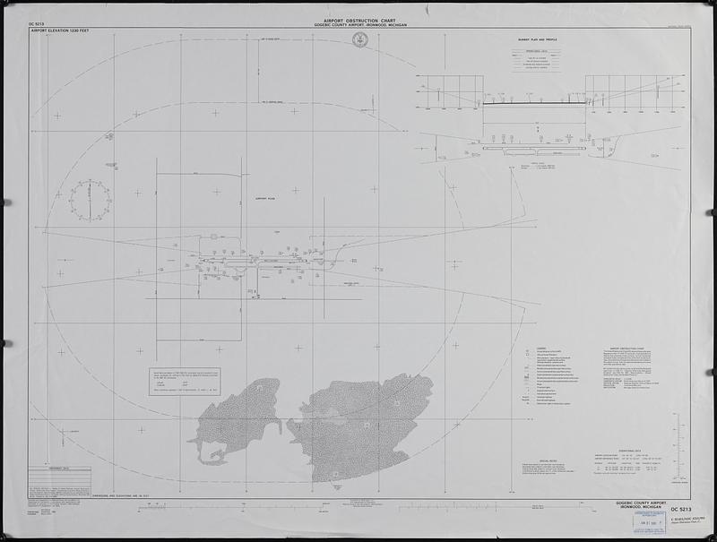 Airport obstruction chart, OC 5213, Gogebic County Airport, Ironwood, Michigan
