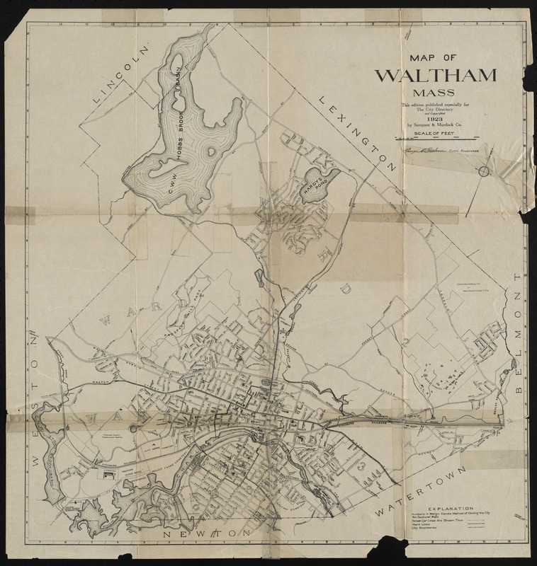 Map of Waltham Mass.