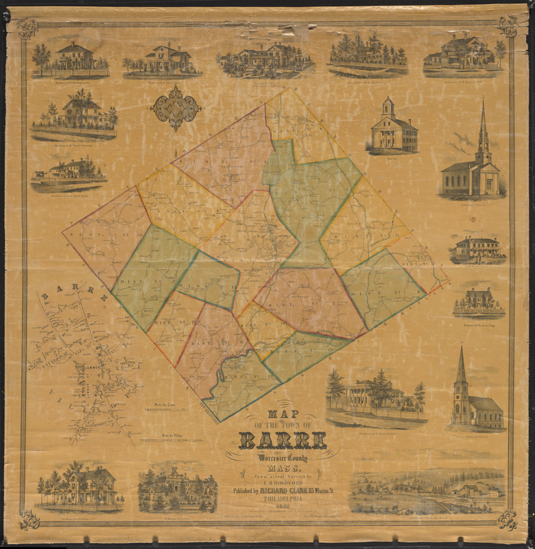 Map of the town of Barre, Worcester County, Mass.
